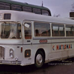 Ah, the temptation of cheap film - a momentary decision, regretted for years afterwards! This film came from a supplier in Brighton if I recall correctly, and I think only one roll went through the camera. Not such a disaster with a plain white coach, and the more recent development of Photoshop et al, but Crosville vehicles were very rare visitors to Southampton in the early 70's. But not as rare as they are now, I guess!
It has subsequently come to my notice that this vehicle happily survives in preservation, now restored to the much more attractive cream and black livery - so perhaps we might yet see Crosville vehicles in Southampton again! Bristol RELH HFM573D at Southampton H&D depot