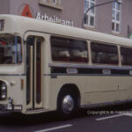 Preserved Crosville RELH coach CRG106 is seen here a long way from its former regular haunts - and with a slightly unusual display in one of the side destination windows. The event was the European Historic Bus Rally, and the location Sinsheim, in south west Germany. Bristol RELH AFM106G at Sinsheim
