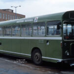This deep, flat windscreen RELL is seen in Exeter Bus Station. Bristol RELL POD826H at Exeter bus station