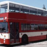 280 was the last of the four evaluation vehicles, again a Gardner-powered Olympian. This time, East Lancs used the attractive raked styling of the Dominator 277, with a conventional rubber mounted window at the upper deck front.
The livery experiment went further, being a direct reversal of the standard fleet livery, and the lower cream band even continued around the engine compartment panels. Leyland Olympian A280ROW at Portswood (1)