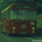 An old Instamatic 126 photo of poor quality, but probably the only one I have of a vehicle in the pre-NBC dark red livery. Short Leyland Leopard 680 (that's the fleet number, not the cc of the engine!) is working service 516 from Ambleside to Dungeon Ghyll in the Lake District. Leyland Leopard DRN680D near Dungeon Ghyll
