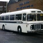 Royal Blue's last Series 1 RELH is seen at Southampton Bedford Place coach station, working to London. Bristol RELH HDV645E at Southampton