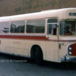 Southampton Coach Station, Bedford Place - Another grainy Instamatic shot, OAX8F is seen in Southampton Coach Station one summer Sunday afternoon, working to Portsmouth. Bristol RELH OAX8F at Southampton