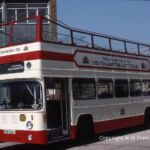 Elderly Atlantean 139 was converted to a permanent open topper, principally for use on the City Tour, but also used on private hire work, and occasionally on normal service. Leyland Atlantean WOW529J at Portswood